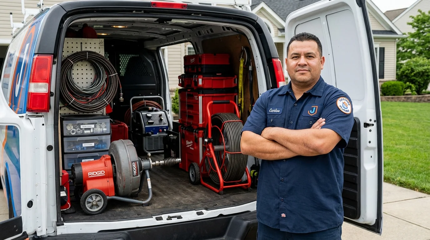 Professional drain cleaning equipment and Johns Plumbing LLC plumber in Mascot