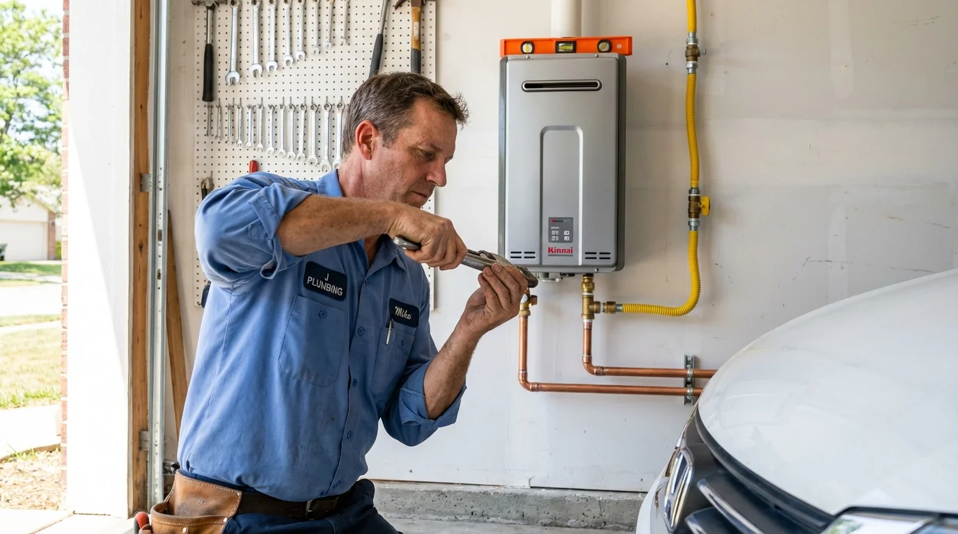 Tankless water heater installation by a Johns Plumbing LLC plumber in Mascot